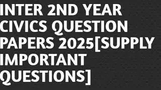 INTER 2ND YEAR CIVICS QUESTION& MODEL PAPERS2025 TS SUPPLY IMPORTANT QUESTIONS TIPS DATES RESULTS TS