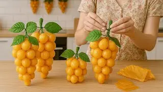 Turn Plastic Bags into Realistic Grapes🍇Easy DIYHome Decor