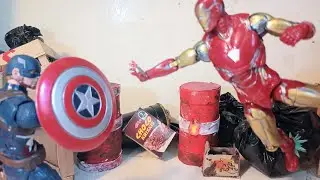 Stop motion capitán América versus iron man