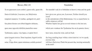 Carpe diem 4:5. Horace, Odes 1.11 read and interpreted by Allan Rosengren