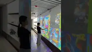 Large screen magic wall interactive projection mapping touch art wall interactive finger touch
