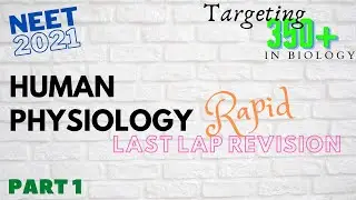 HUMAN PHYSIOLOGY II RAPID LAST LAP REVISION Part-1 for NEET UG 2021