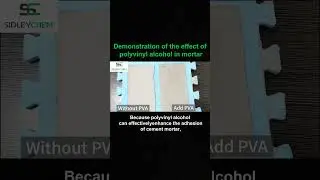 Demonstration of the effect of polyvinyl alcohol in mortar #constructionchemicals #mortar
