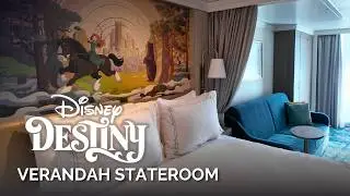 Disney Destiny Cabin Tour | Deluxe Verandah Stateroom Tour | 4K Balcony Cabin
