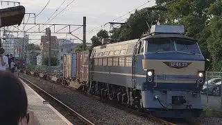 【ゼロロクニーナ】JR貨物 EF66 27号機+コキ24B 吹A15仕業[74レ] 東京タ行 川崎新町駅通過！