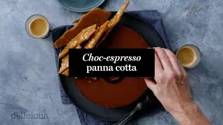 Choc-espresso panna cotta with peanut brittle recipe | 2025 delicious. Harvey Norman Produce Awards