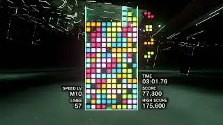 S highscore (speed level M14) in Master Mode of Tetris&reg; Effect: Connected on the PlayStation 4