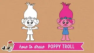 How To Draw Queen Poppy | Easy Drawing For Kids