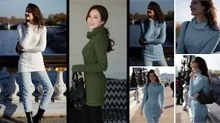 v28 Women Polo Neck Knit Sweaters