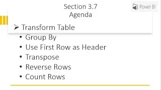 Power Query - Transform - Group By, Use First Row as Header, Transpose, Reverse Rows, Count Rows