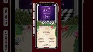 Digital Wedding Invitations video & PDF, Design no. 1117