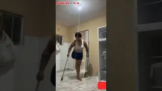 one-legged amputee woman adaptive cleaning #amputee