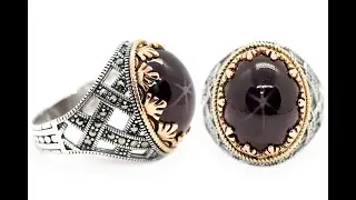 Natural red star garnet ring, a stone of sexual energy.