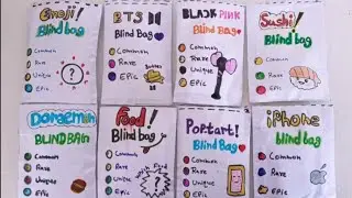 (paperdiy🎀)1$ Blind Bags unboxing compilation | BTS, Black pink, Emoji, Food, Iphone blind bag