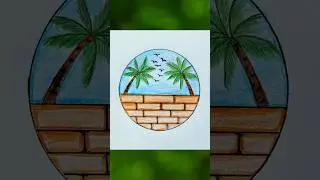 How to Draw and Color Circle Scenery Step by Step for Kids | #shorts #scenery #drawing #nature #art