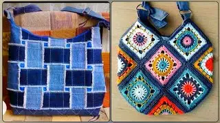 most beautiful hand made & different fabric embellish tote bags ideas 👜