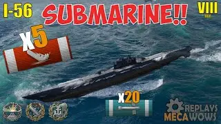SUBMARINE I-56 5 Kills & 173k Damage | World of Warships Gameplay