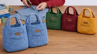 Arkadaşım Oğlunun Kullanmadığı Kot Pantolonunu Değerlendirmemi İstedi /kot pantolonla çanta yapımı 