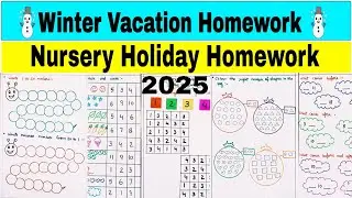 🔴 5 colourful Nursery Maths winter ⛄️ vacation homework 2025