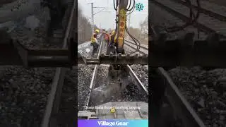Satisfying Railway Tamping ASMR! Watch This Excavator Get Tracks PERFECTLY Aligned! #railway #asmr