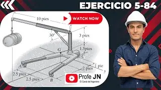 Ejercicio 5-84 ESTÁTICA de Hibbeler 12a edición || EQUILIBRIO DE CUERPO RÍGIDO EN TRES DIMENSIONES