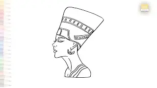 Nefertiti Bust drawing easy | Art tutorial | How to draw Nefertiti Bust step by step | #artjanag