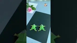 Beautiful paper frog 🐸 #frog #art #kidscraft #papercrafts #viral #viralshorts #short #shortvideo