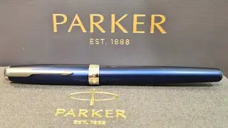 Parker Rollerball Sonnet Lacquered Blue CT 1931535 Special Edition. Unpacking, opening and demo