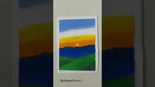 Easy landscape drawing with oil pastels #easy #drawing #viral