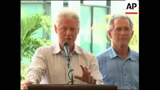 WRAP Former Presidents Clinton and Bush visit Haiti
