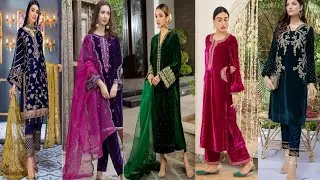 Velvet Dress Designs 2025/Winter Dress Design/ velvet suit design/velvet kurti design/Velvet dress