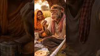 Mom's Handmade Roti & Hard Work in the Farm #Shorts❤️🌾 Ram Monkey Blogger