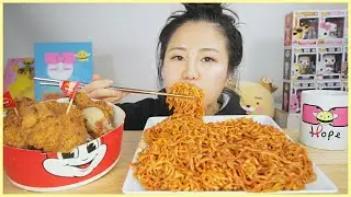 NUCLEAR FIRE NOODLES + JOLLIBEE FRIED CHICKEN l MUKBANG