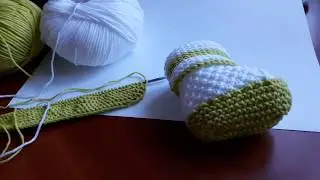 Пинетки спицами для новорожденного ребенка