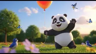 Baby Panda Hugs a Balloon Cute Kids Song 🎈 | Adorable Animal Song for Kids | Nursery Rhymes & Songs