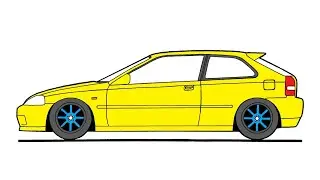 How To Draw Honda Civic Type R Ek9