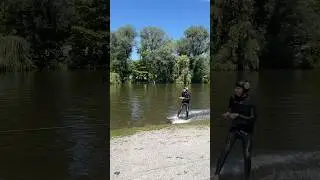 No more Boats needed for wakeboarding #skimboarding#wakeboarding#wakeskating#riversurfing#surfing