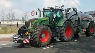 Waterwagen met waterkanon. Struiken watergeven.