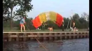 Muis aan de parachute