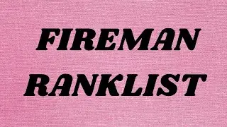 FIREMAN RANKLIST
