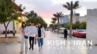 IRAN 2022 Walking Tour KISH ISLAND &bull; DOWNTOWN Street Walk: People, Streets & Cars | KishWalk