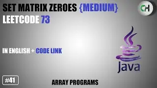 Set Matrix Zeroes | Leetcode 73 | Set Matrix Zeroes java
