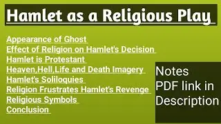 Hamlet as a Religious Drama/Notes PDF link in Description/@LiteratureandPS #hamlet #play