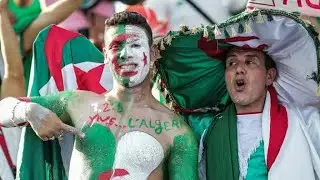 مسيرة جزائرية أمام مقر FIFA في زوريخ السويسرية تنديدا بضلم الحكم ڨاساما. الجزائر ضد الكاميرون