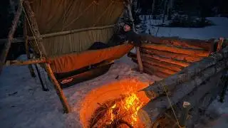 Solo Winter Survival Shelter | No Time, No Sleeping Bag |
