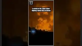 5 Killed, 30 Vehicles Burnt in Deadly Truck Collision in Jaipur #truckcollision