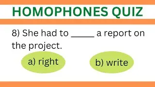HOMOPHONES QUIZ | Can you score 15/15 ? | English Grammar Quiz