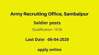 #indian Army job 2020.