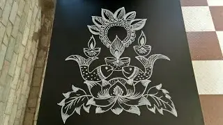 Easy and creative newyear special rangoli..7 to 4 dots.simple rangoli..fish kolam.. దీపావళి ముగ్గులు