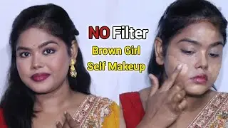 My Real BROWN GIRL Self Makeup Tutorial|Step by Step | #browngirl #selfmakeup 